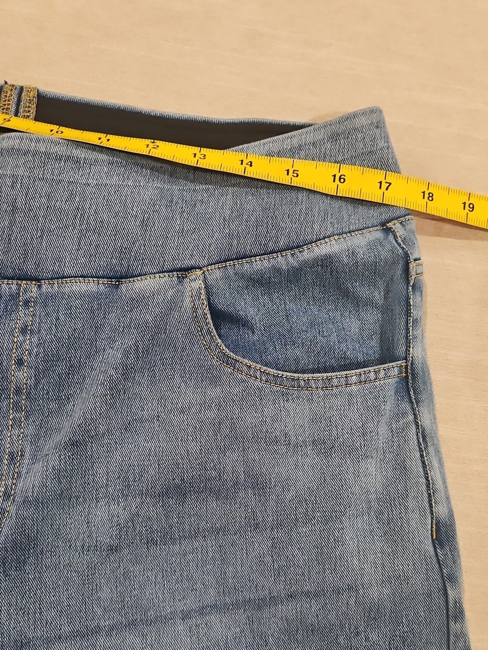 High-Waisted Wide Leg Jeans in Light Denim Blue XL Petite - Picture 8 of 10